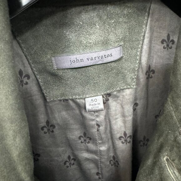 JOHN VARVATOS Oxide Grey Goat Suede Officer's Jacket (sz. 50) MSRP $2298 - Picture 3 of 12